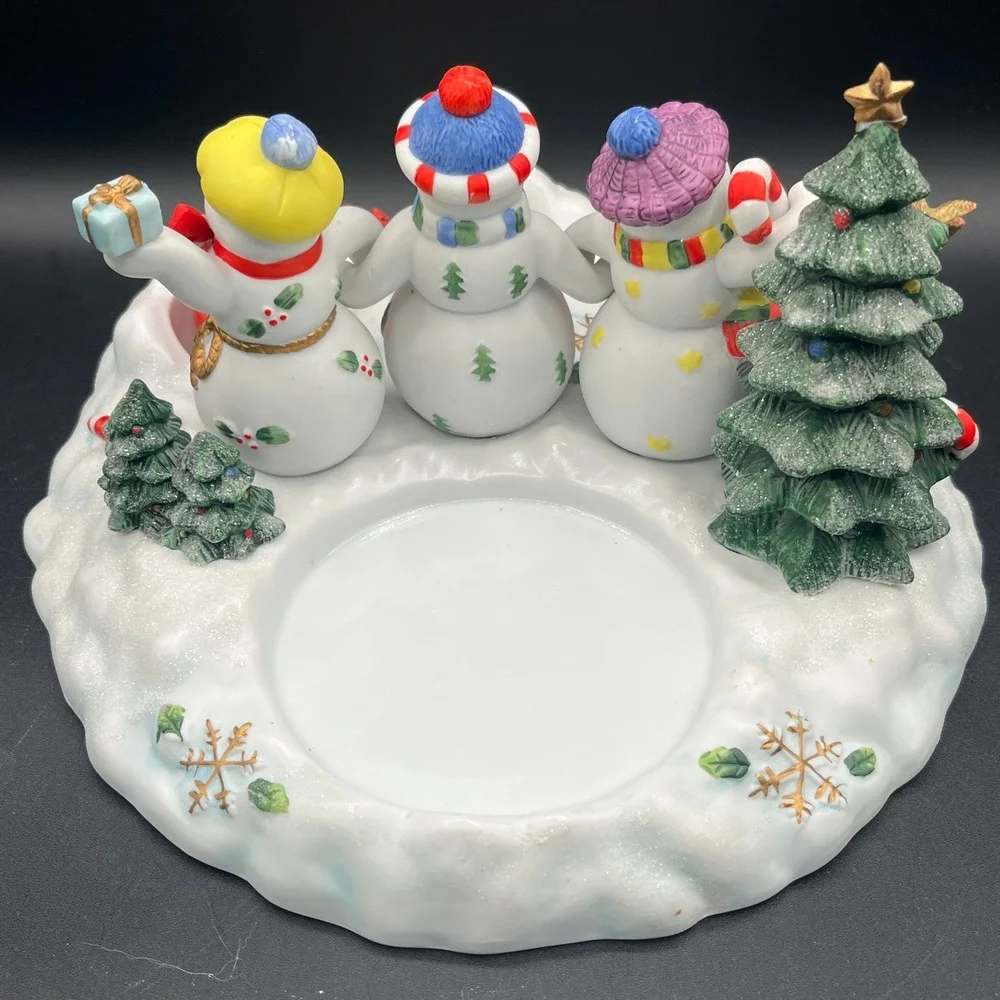 Partylite Snowbell Candle Holder P7650 Christmas Snowmen Retired 10